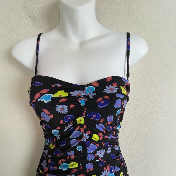 Free People S Ruched Bodycon Mini Dress – Floral, Boho Festival Y2K - Picture 3 of 8